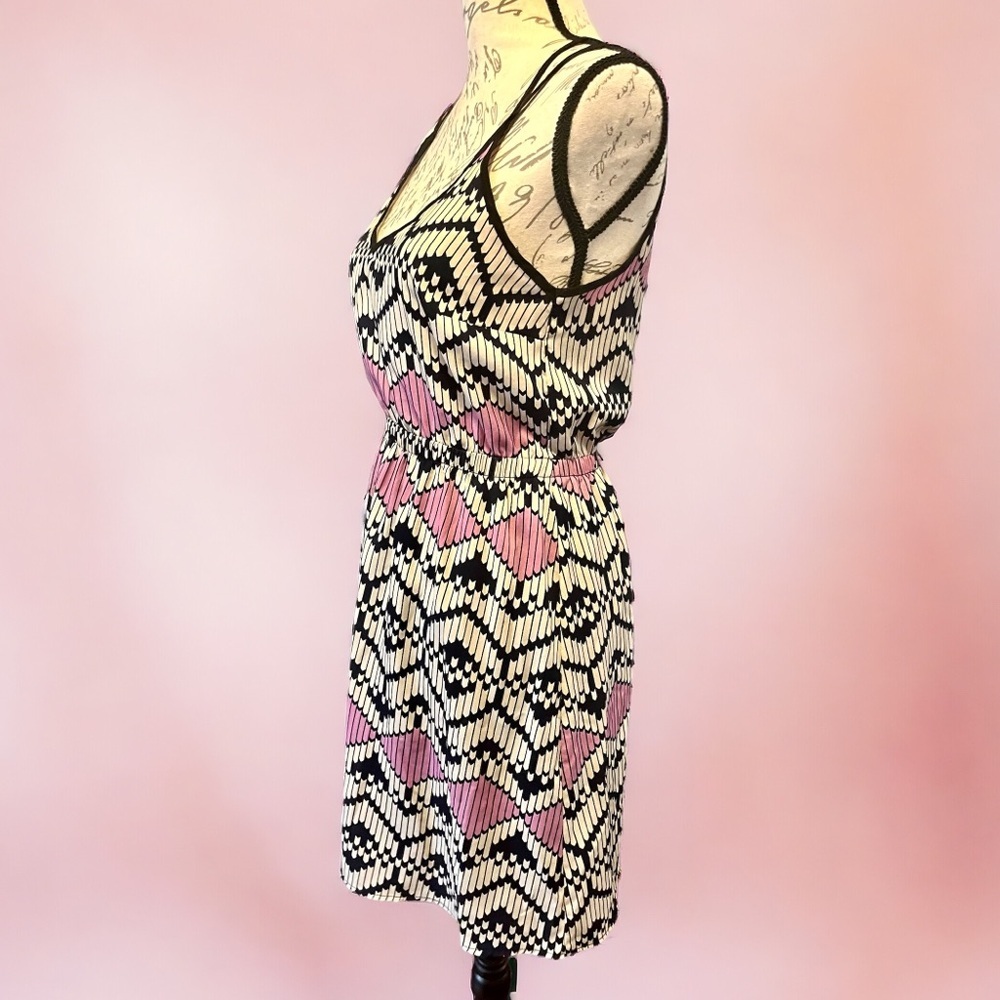 Lush Nordstrom Geometric print mini dress pink, white, navy Small EUC - Picture 4 of 14